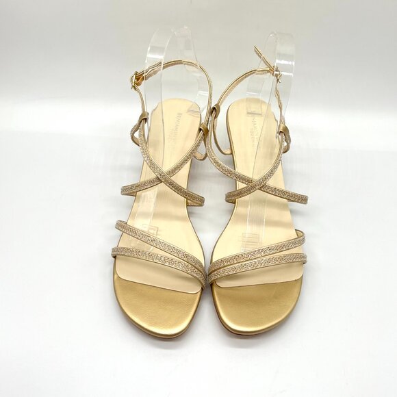 Touch Ups Womens Size 10M Maisie Champagne Gold Kitten Heel Dress‎ Sandals Shoes - Picture 3 of 12